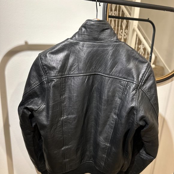 Zanerobe Black Leather Jacket CA54155 - Picture 4 of 9